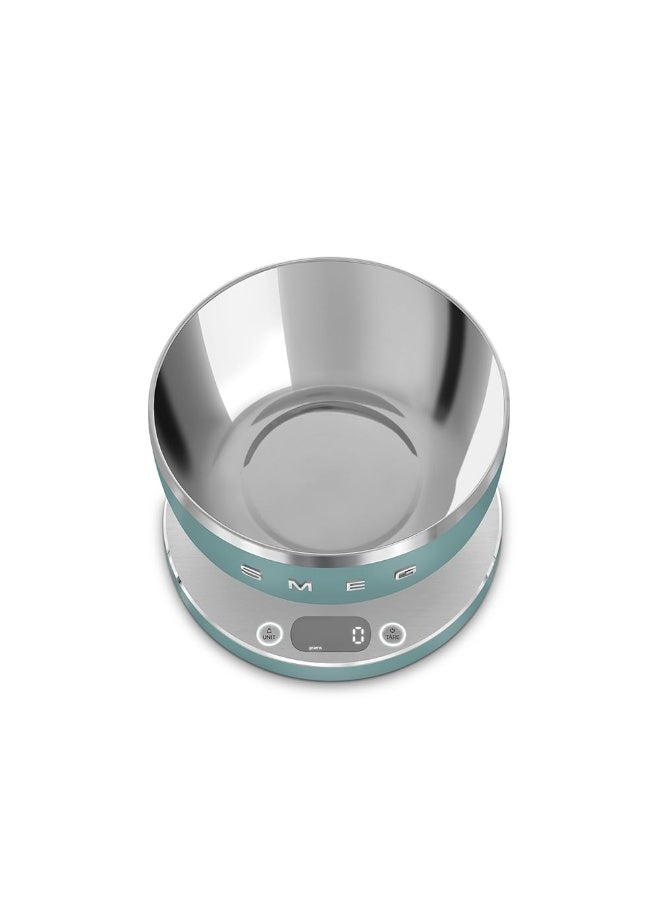 سميج Smeg KSC01EGMWW مجموعة مقياس مطبخ رقمي مع وعاء قابل للإزالة، أربع وحدات قياس وبطارية قابلة لإعادة الشحن، زمرد أخضر ماتي - Image 3