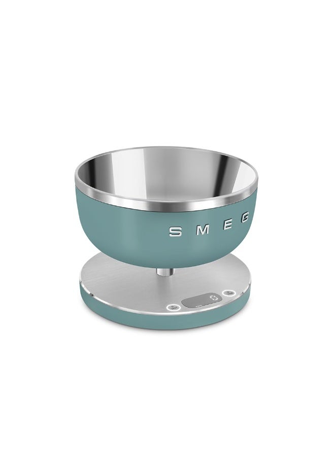 سميج Smeg KSC01EGMWW مجموعة مقياس مطبخ رقمي مع وعاء قابل للإزالة، أربع وحدات قياس وبطارية قابلة لإعادة الشحن، زمرد أخضر ماتي - Image 2