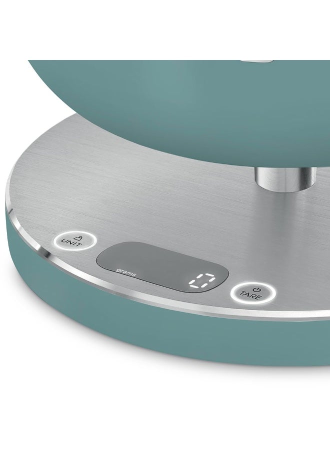 سميج Smeg KSC01EGMWW مجموعة مقياس مطبخ رقمي مع وعاء قابل للإزالة، أربع وحدات قياس وبطارية قابلة لإعادة الشحن، زمرد أخضر ماتي - Image 5