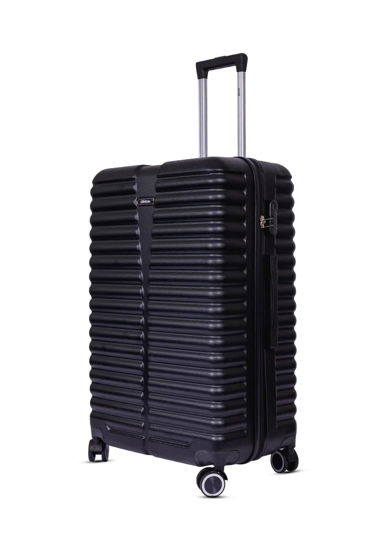 MNUK Destiny Set of 3 Luggage | Hardside Soft Handle Trolley with TSA Lock |Double 360° 4 Wheeler| Cabin-20 Inch, Medium- 24 Inch, Large-28 Inch| Black