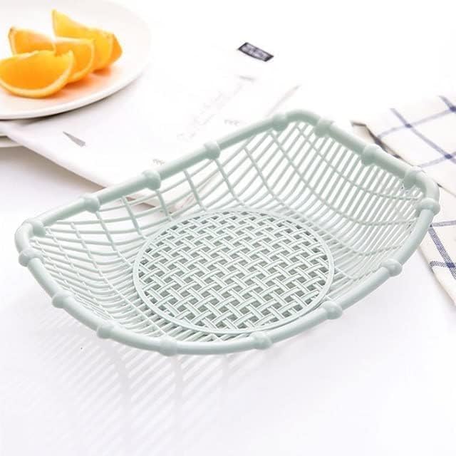 FAGVA Plastic Fruit Vegetable Storage Basket Oval Round Food Organizer EcoFriendly FanShaped Tray for Fresh Produce and Dried Fruits Pack Of 2 - Image 2