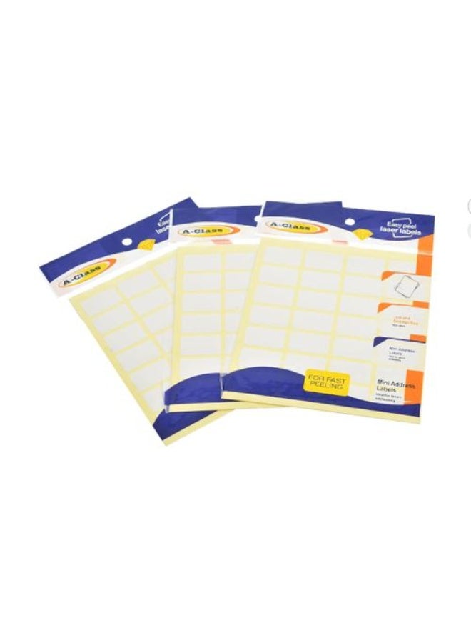 1.8*3 High Quality Lable Price Self-adhesive Kit of 3 Packs evry pack contain 5 sheets Easy Peel laser labels For Office - White