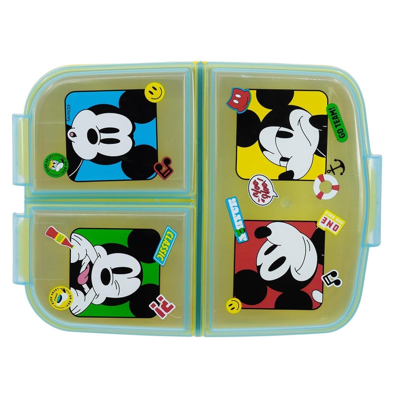 Gluman Partition Lunch Box for Kids with Snap Lock Closure 3 Compartment Lunch Box for School Air Tight Lunch Box for Kids Fresh Box for Sandwiches Noodle Salad Wraps 390 ml Disney Mickey - Image 3