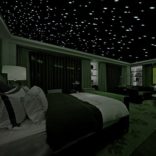 DAGOU Realistic 3D Domed Glow in The Dark Stars606 Dots for Starry Sky Home Decor Stickers for Kids Bedding Room606 Stars 2Green - Image 1