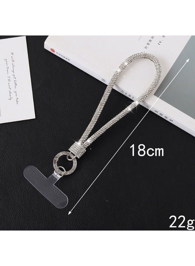 NIBEMINENT Super Cute Beaded Phone Charm – Trendy Phone Chain Wrist Strap, Shining Beads Chain Lanyard for Cell Phone