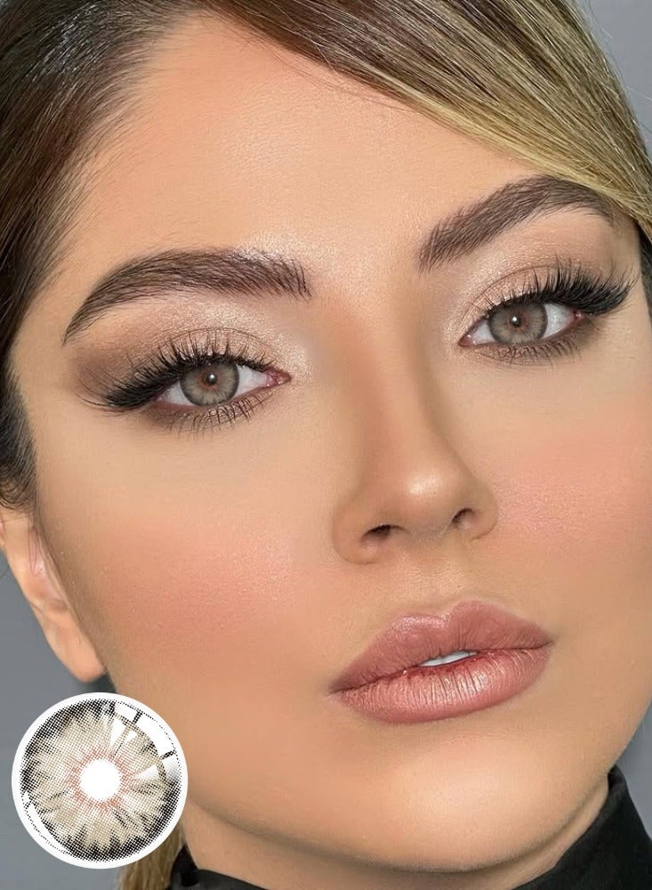 يواي عدسات بنية اللون عدسات لاصقة ملونة سنوية، عدسات لاصقة تجميلية للجنسين، عدسات طبيعية عصرية، عدسات لاصقة ناعمة تحتوي على 42٪ من الماء - Image 2