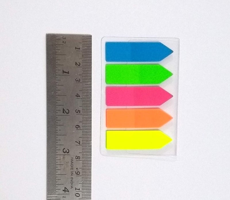 URBAN BOX Tape Flags Page Markers 100 pcs Arrow Flag Tabs Colored Sticky Notes for School,Home,Office,Classroom,Notebook Fluorescent Self Sticky Notes PVC - 7.5 cm x 5 cm x 0.3 cm(Multicolor) - Image 2