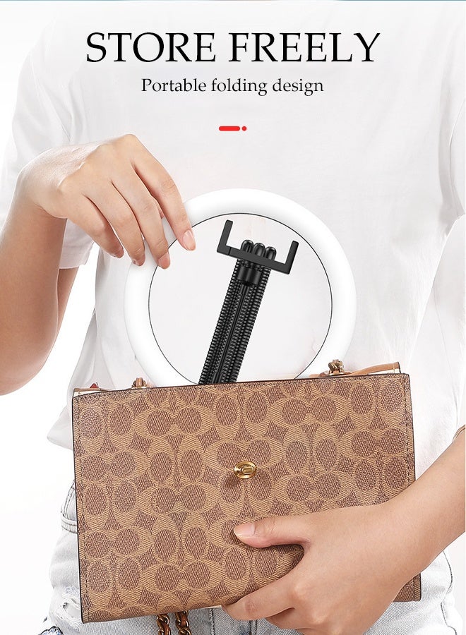 DUNISO Flexible Mini Tripod Holder Travel Portable and Flexible Phone Stand Holder with 10Inch Fill Light, Phone Clip and Bluetooth Remote 360 Degree Free Adjustment Octopus Bendy Legs Grip Phone Stand - Image 5