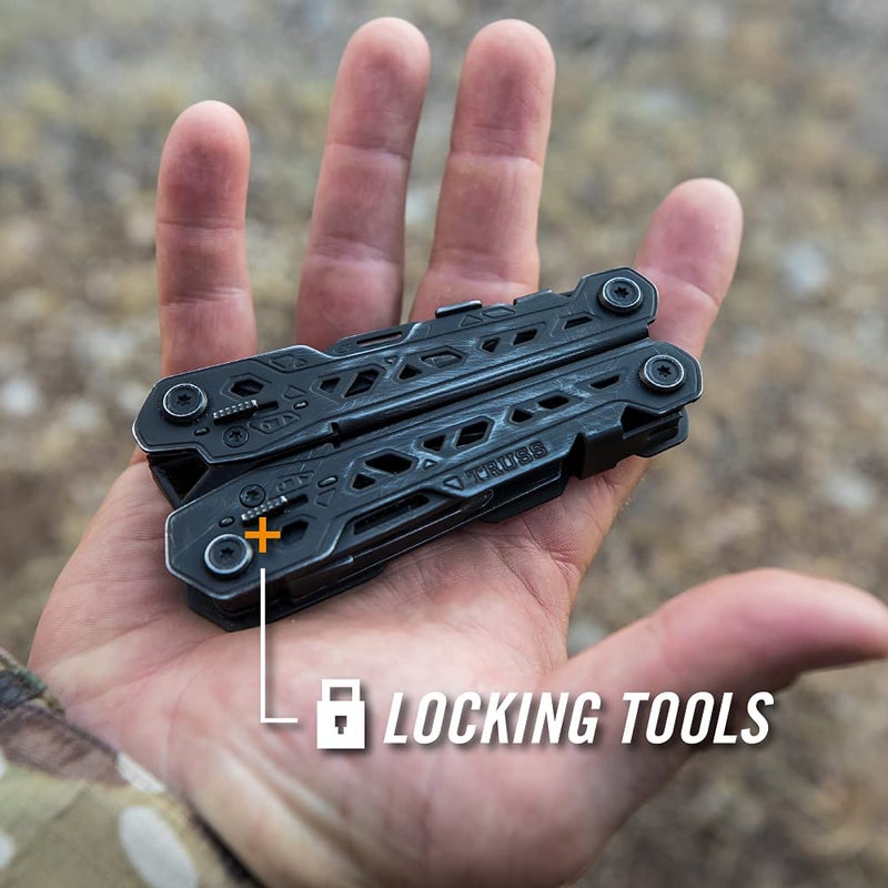 Gerber Gerber Gear Truss 17-in-1 EDC Needle Nose Pliers Multi tool - includes Pocket Knife, Screwdriver, and Bottle Opener Accessories - Gifts for Men, Fishing and Camping Gear - Black with Molle Sheath  - Image 4