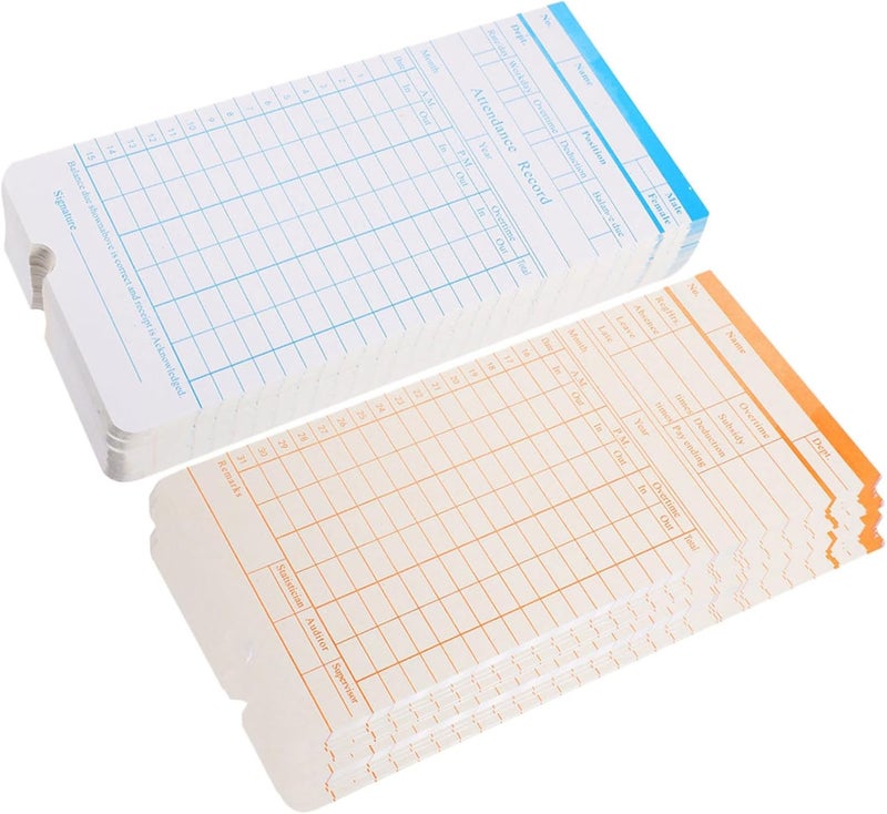 TIDTALEO Double-Sided Time Cards 190 Sheets Weekly Attendance Recording Cards Compatible with Office Time Clocks for Employee Work Attendance - Image 1
