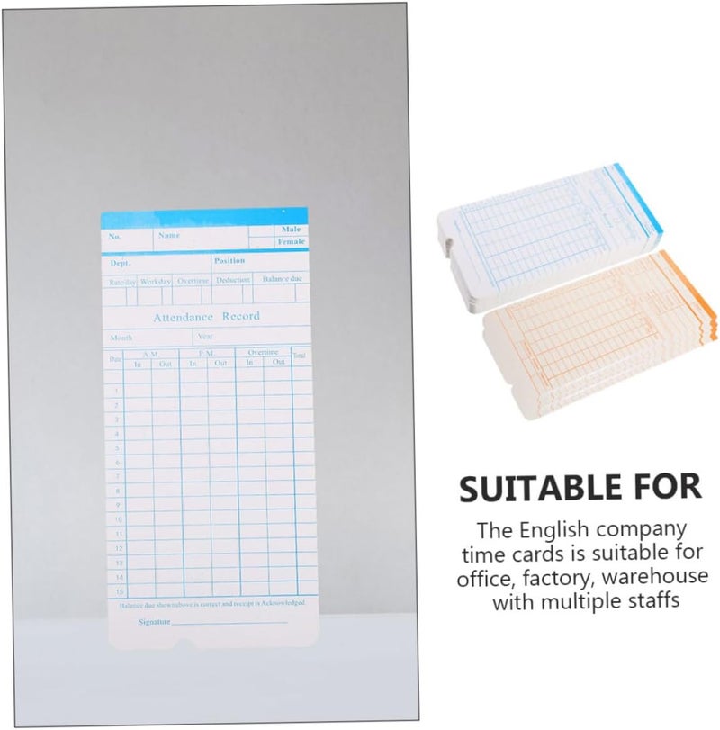 TIDTALEO Double-Sided Time Cards 190 Sheets Weekly Attendance Recording Cards Compatible with Office Time Clocks for Employee Work Attendance - Image 3