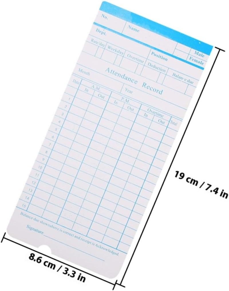TIDTALEO Double-Sided Time Cards 190 Sheets Weekly Attendance Recording Cards Compatible with Office Time Clocks for Employee Work Attendance - Image 2