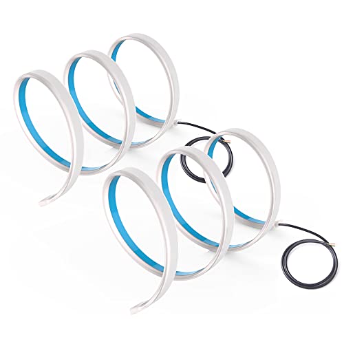 MICTUNING LED Headlight Surface Strip Tube Light 24 Inch DRL White & Amber Daytime Running Light Switchback Sequential Turn Signal Light Universal Flexible LED Lamp Strip 2Pcs - Image 1