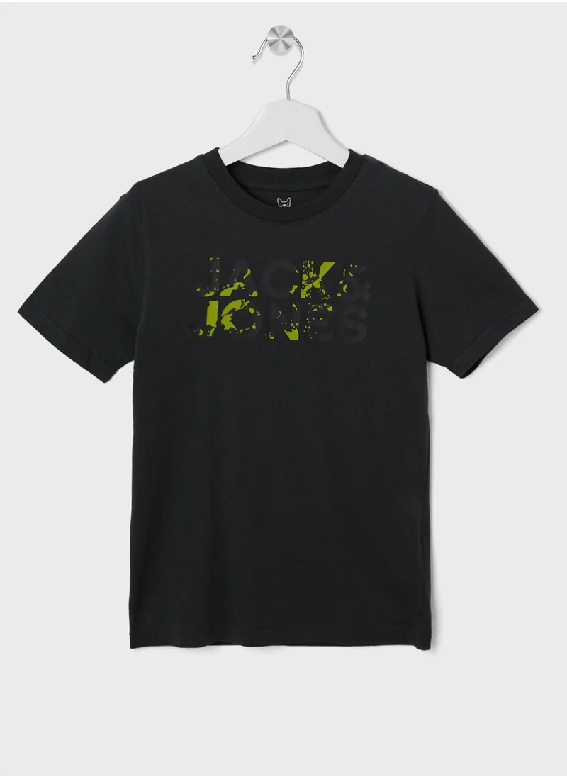 جاك وجونز جونيور Kids Jjstyd Corp Splash Crew Neck T-Shirt