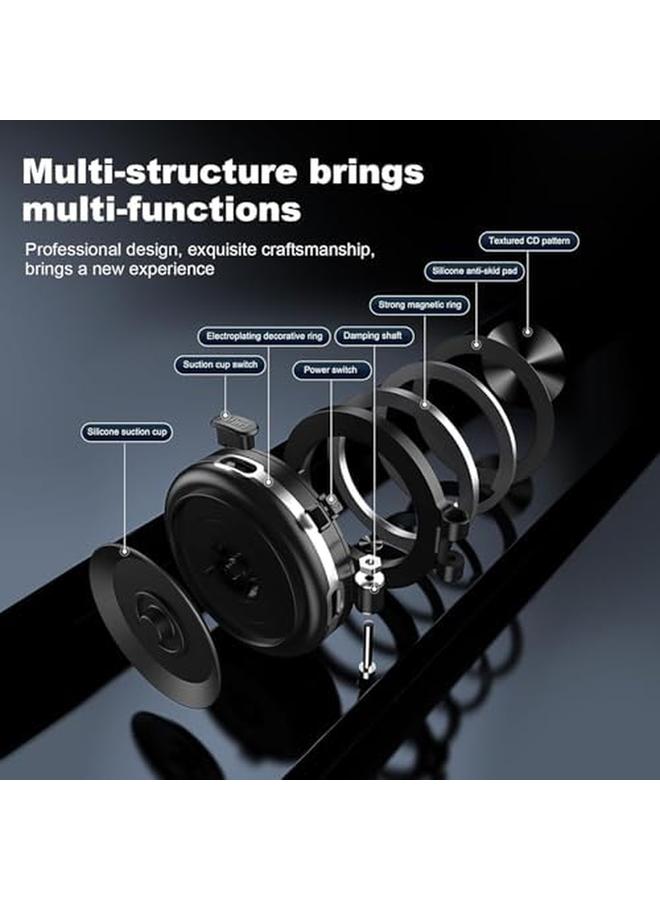 إيروريكس حامل هاتف مغناطيسي كهربائي للسيارة قابل للدوران 360 درجة لجميع الهواتف الذكية، أسود - Image 3
