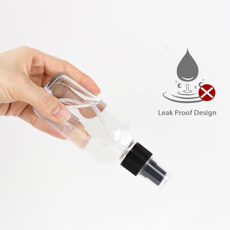 CycleMore 25 Pack 4oz Clear Glass Spray Bottles with Fine Mist Sprayers, Glass Travel Bottles for Cosmetic Essential Oils Cleaning Solutions Perfumes & More Liquids (1 Brush, 2 Funnels and 36 Labels) - Image 5