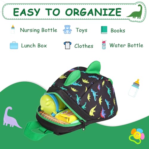 VASCHY Mini Toddler Kids Backpack with Leash, Ultra Lightweight Tiny Little Daycare Backpack Boys Dinosaur - Image 5