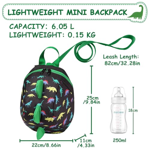 VASCHY Mini Toddler Kids Backpack with Leash, Ultra Lightweight Tiny Little Daycare Backpack Boys Dinosaur - Image 3