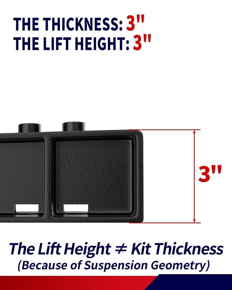 FLYCLE 3" Rear Leveling Lift Blocks for f150, 3 Inch Rear Leveling Lift Kit Compatible with 2004-2020 F150 2WD 4WD - Image 2