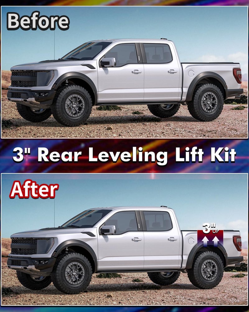 FLYCLE 3" Rear Leveling Lift Blocks for f150, 3 Inch Rear Leveling Lift Kit Compatible with 2004-2020 F150 2WD 4WD - Image 4