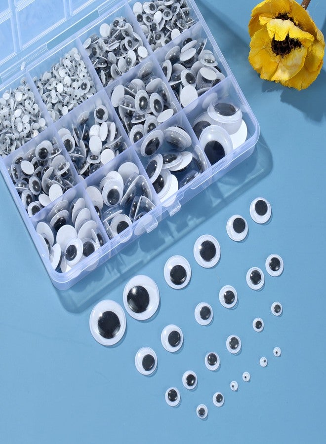 Bflaae 764pcs Black Wiggle Googly Eyes Self Adhesive, 4mm 6mm 8mm 10mm 12mm 15mm 20mm Large and Small Googly Eyes for Crafts - Image 3