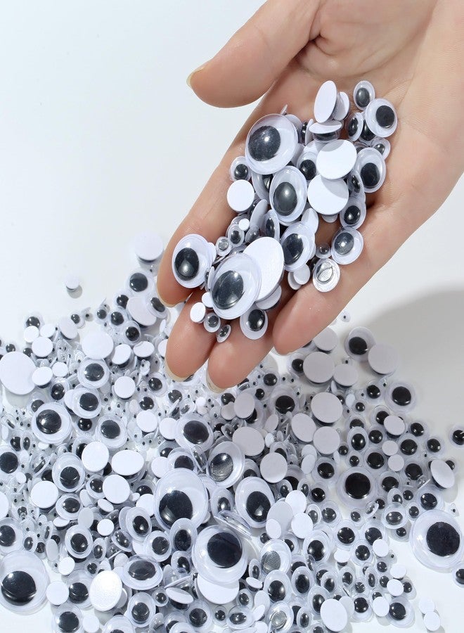 Bflaae 764pcs Black Wiggle Googly Eyes Self Adhesive, 4mm 6mm 8mm 10mm 12mm 15mm 20mm Large and Small Googly Eyes for Crafts - Image 4