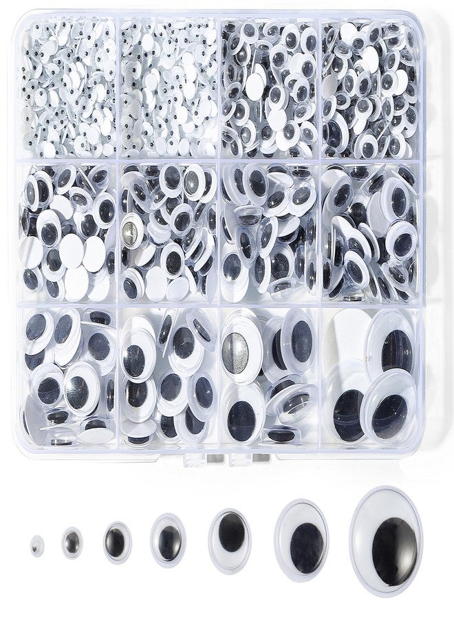 Bflaae 764pcs Black Wiggle Googly Eyes Self Adhesive, 4mm 6mm 8mm 10mm 12mm 15mm 20mm Large and Small Googly Eyes for Crafts - Image 1