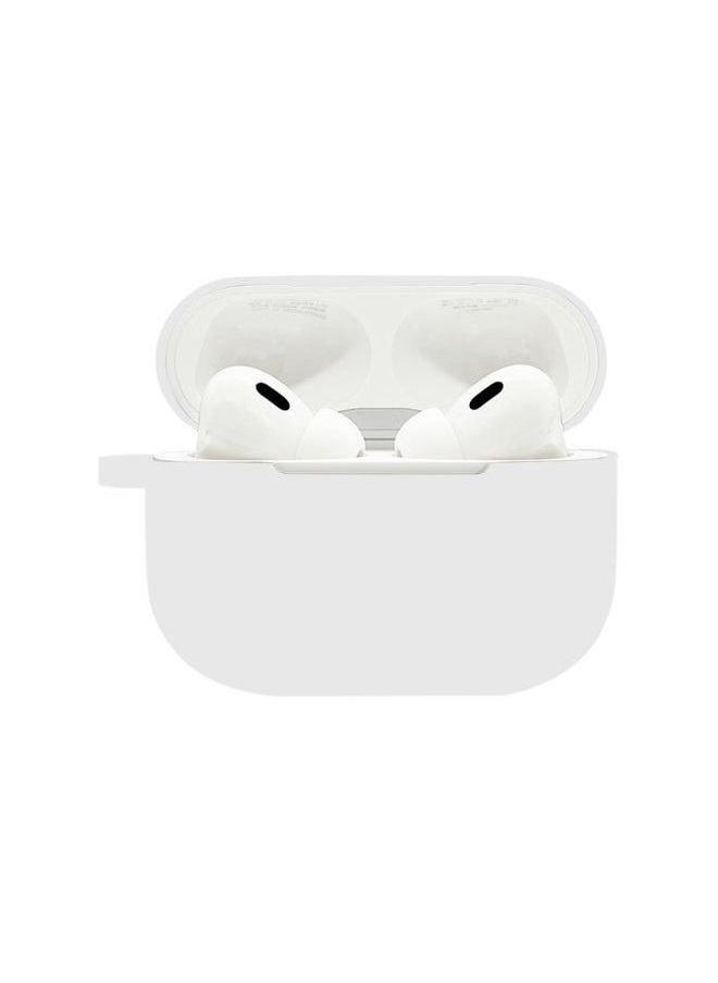Generic - Suitable For Airpods Pro2 Protective Case Silicone Airpods4 Apple Wireless Bluetooth Headset Case-Color:White (with Hanging Ears 1.2mm)-Applicable Models:Airpods 3+metal Hook+pearl Bag Packaging - Image 1