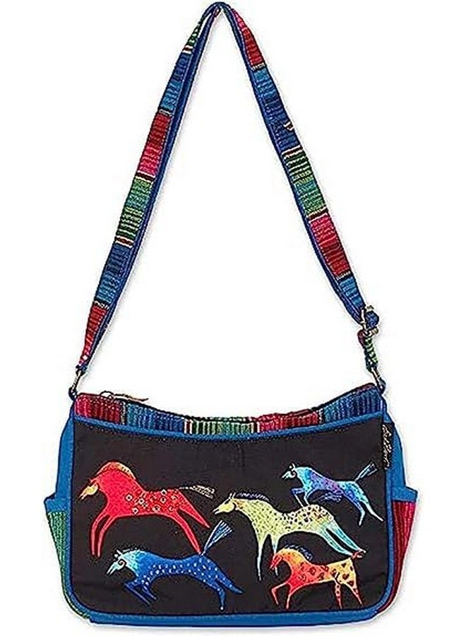 Zeckos Laurel Burch Dancing Horses Crossbody Bag (Multi) - Image 3
