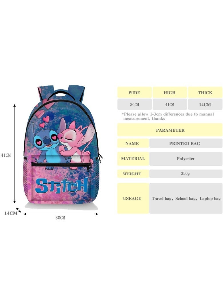 SKT Shiketro New Stitch Primary And Secondary School Student Backpack Cartoon Full Print Children's Comfortable Backpack 30*41*14cm - Image 2