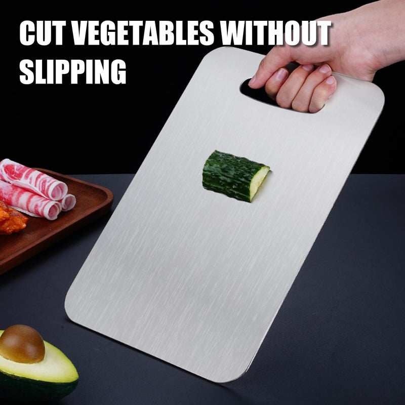 Zaucet Titanium Cutting Board - 2026 New Upgrade 100% Pure Titanium Cutting Boards for Kitchen Double Sided Non Toxic Titanware Cutting Board,Hygiene Durable Dishwasher Safe Chopping Board (18"L x 12"W) - Image 4
