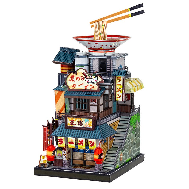 Mu Art Model Metal Assembled Model Art Tour World Ramen Shop Video Game City Milk Tea Shop Convenience Store Puzzle Toy - Image 3