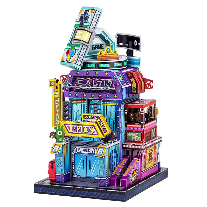 Mu Art Model Metal Assembled Model Art Tour World Ramen Shop Video Game City Milk Tea Shop Convenience Store Puzzle Toy - Image 5
