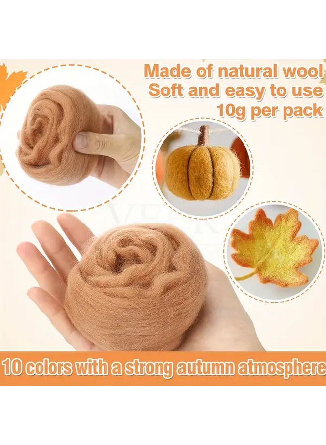 10 Packs Grey Winter Theme Roving For Needle Felting Hand Spinning DIY Craft - Image 2