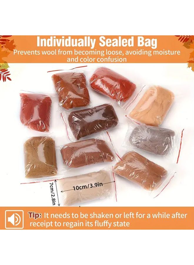 10 Packs Grey Winter Theme Roving For Needle Felting Hand Spinning DIY Craft - Image 3