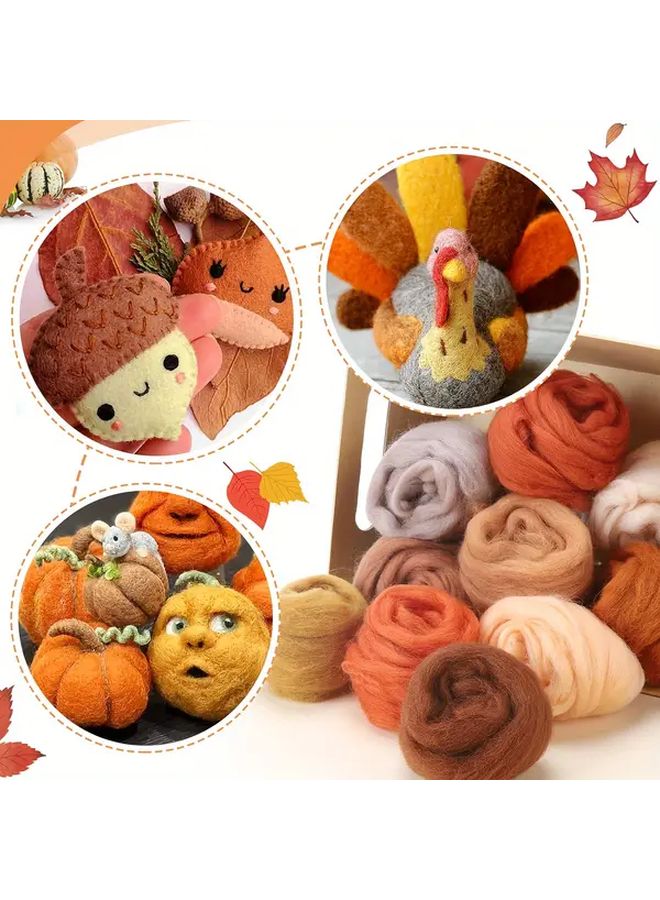 10 Packs Grey Winter Theme Roving For Needle Felting Hand Spinning DIY Craft - Image 4