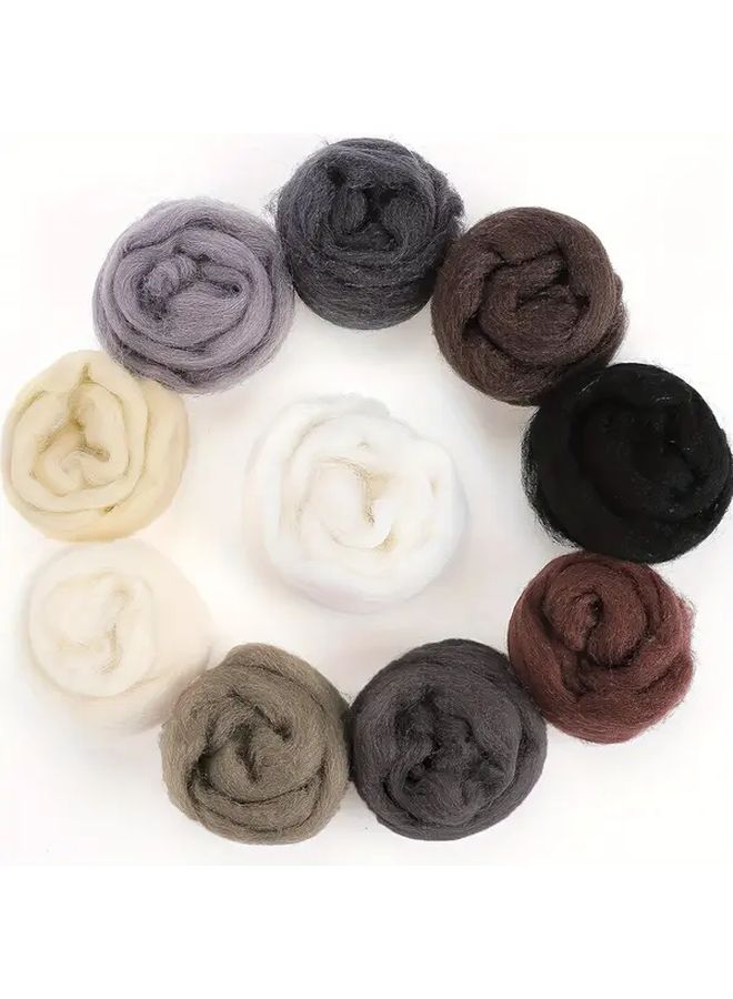 10 Packs Grey Winter Theme Roving For Needle Felting Hand Spinning DIY Craft - Image 5