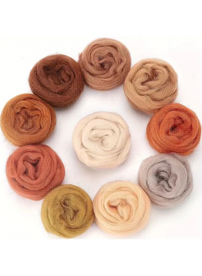 10 Packs Grey Winter Theme Roving For Needle Felting Hand Spinning DIY Craft - Image 1