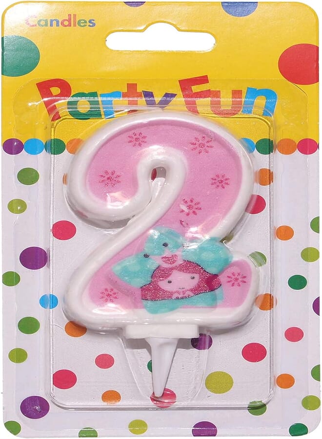Birthday Candle Number 2 - Pink
