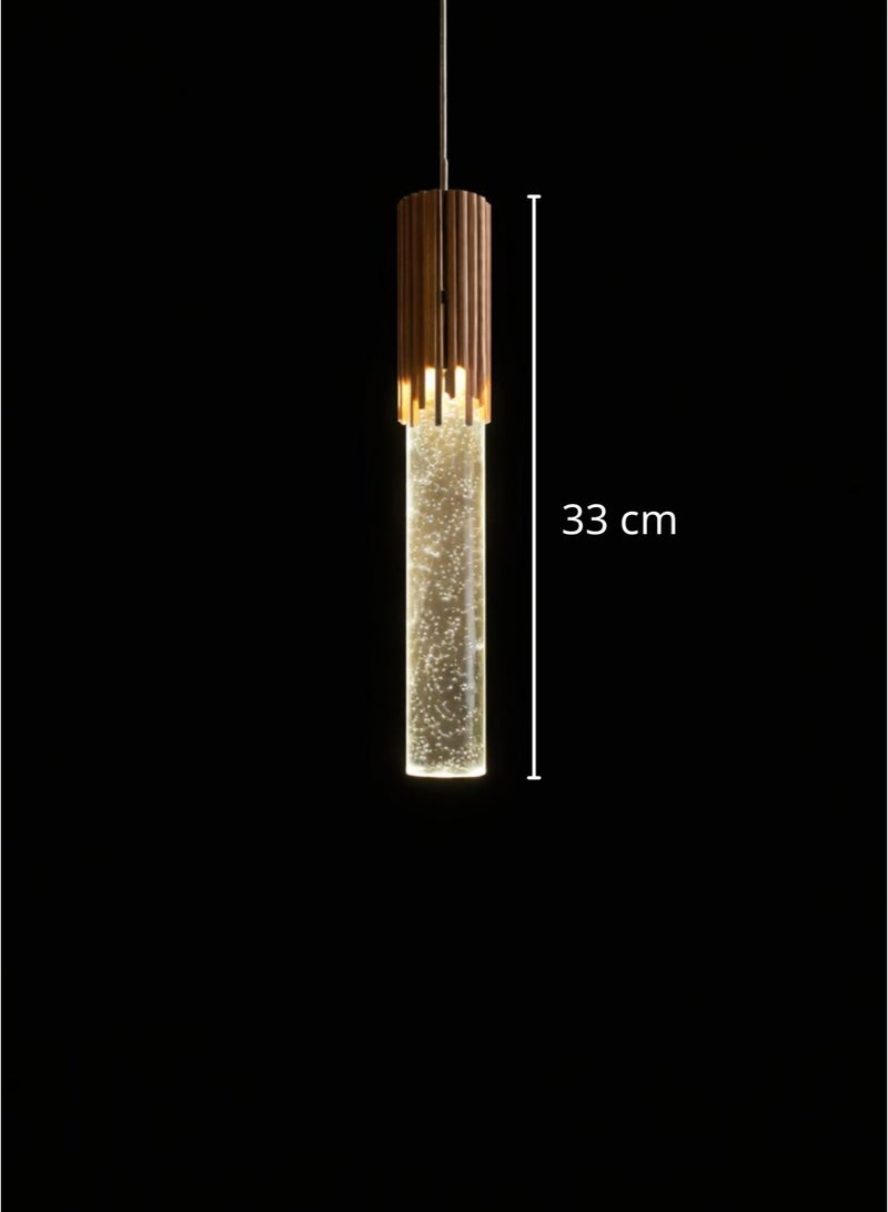 Crystal and Aluminum Pendant Light with Integrated LED Triple Illumination, 33 cm Height, Designed for Modern Elegant Atmospheres - Image 5
