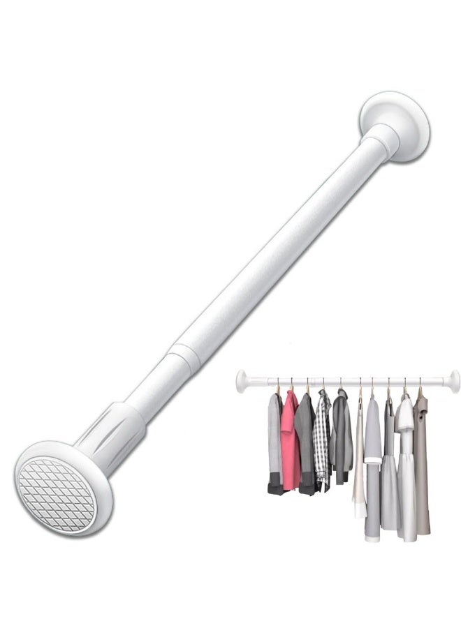 شو وو قضيب ستارة شد متين فاخر، قابل للتعديل من 110 إلى 200 سم عرض - أبيض، رأس زخرفي كلاسيكي - Image 1