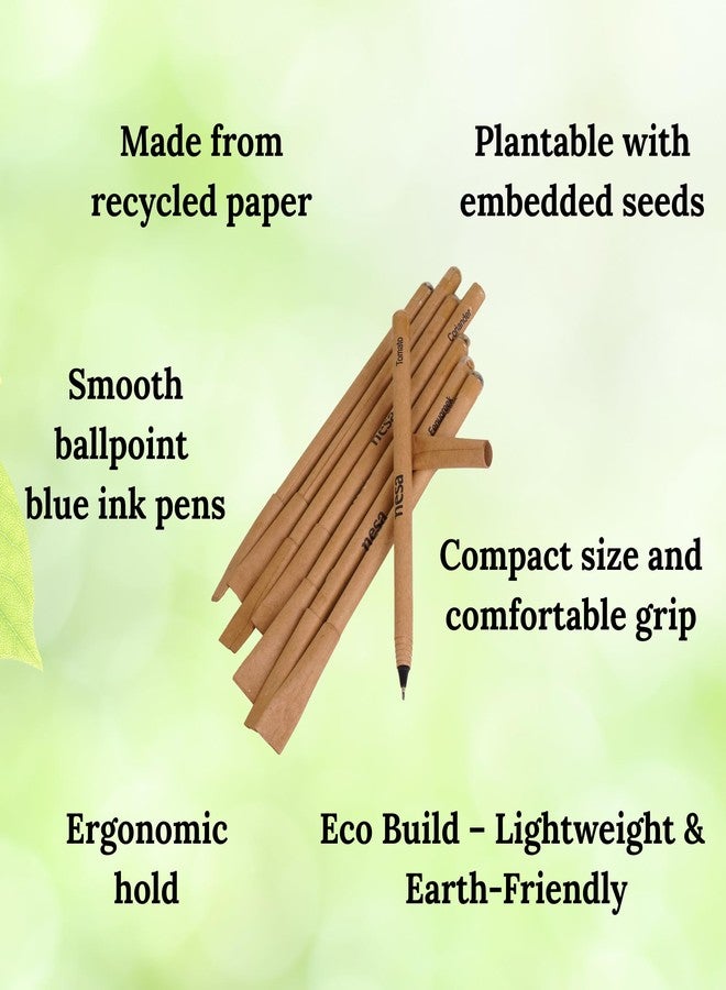 نيسا أقلام نيسا القابلة للزراعة مع بذور - أقلام حبر جاف أزرق | صديقة للبيئة ومستدامة | ورق معاد تدويره | عبوة من 8 أقلام | مجموعة هدايا للمدارس والمكاتب والمنازل والشركات - Image 4