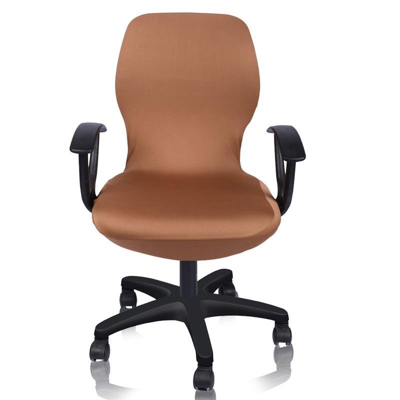 Deisy Dee Computer Office Chair Covers Pure Color Universal Chair Cover Stretch Rotating Chair Slipcovers Cover ONLY Chair Covers C098 Coffee