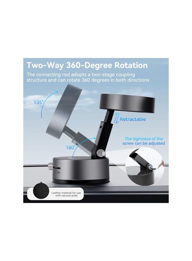 Green Tiger Foldable Vacuum Suction Magnetic Car Phone Holder, Adjustable Suction Phone Mount, Strong Suction Cup Magnetic Mobile Holder for all phones Car/Mirror/Gym - Image 3