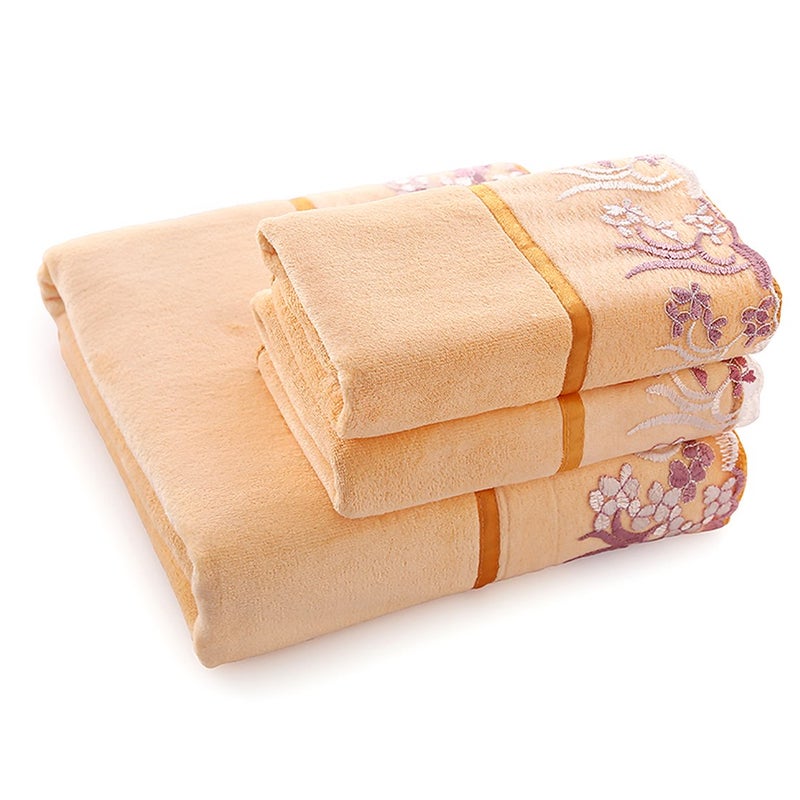 Riverbyland 2 Towel and 1 Bath Towel Lace Floral Set - Image 4