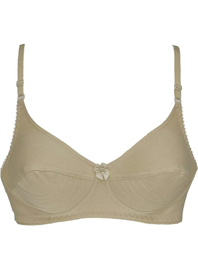 Love Bell Love Bell Women's Seamed Cotton Bra - Double-Layered, Premium Cotton Everyday Lovebell Bra for Ladies  - Image 1