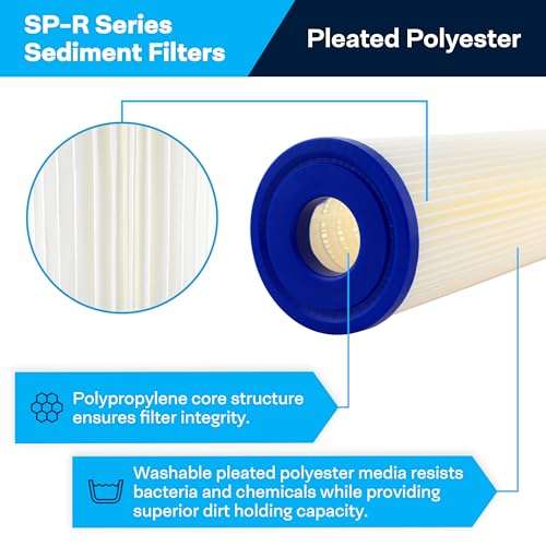 SpiroPure SP-R20 10x2.5 20 Micron Pleated Polyester Sediment Water Filter Cartridge SPC-25-1020 (Case of 24) - Image 2