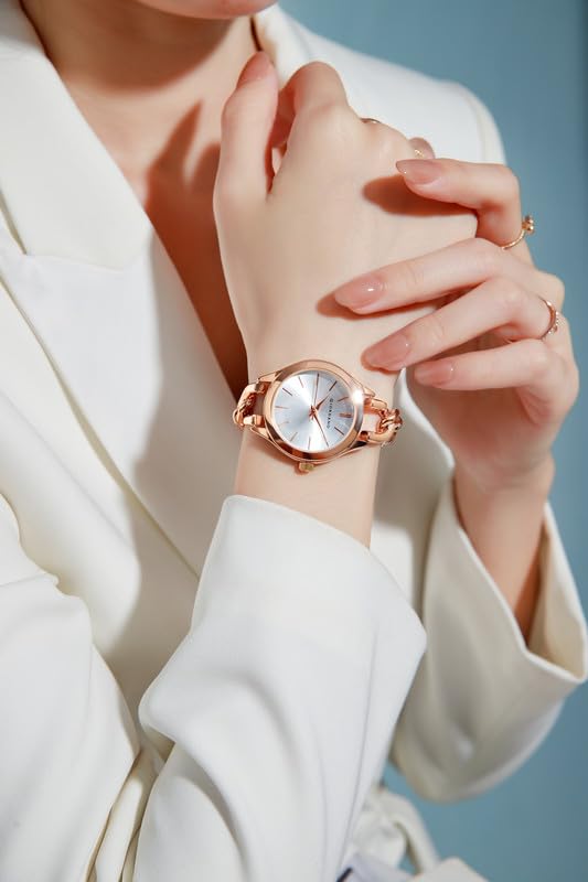 Giordano Modern Analog Watch for Women – Sleek Dial with Unique Chain-Link Bracelet and Stylish Stainless Steel Strap - Image 2