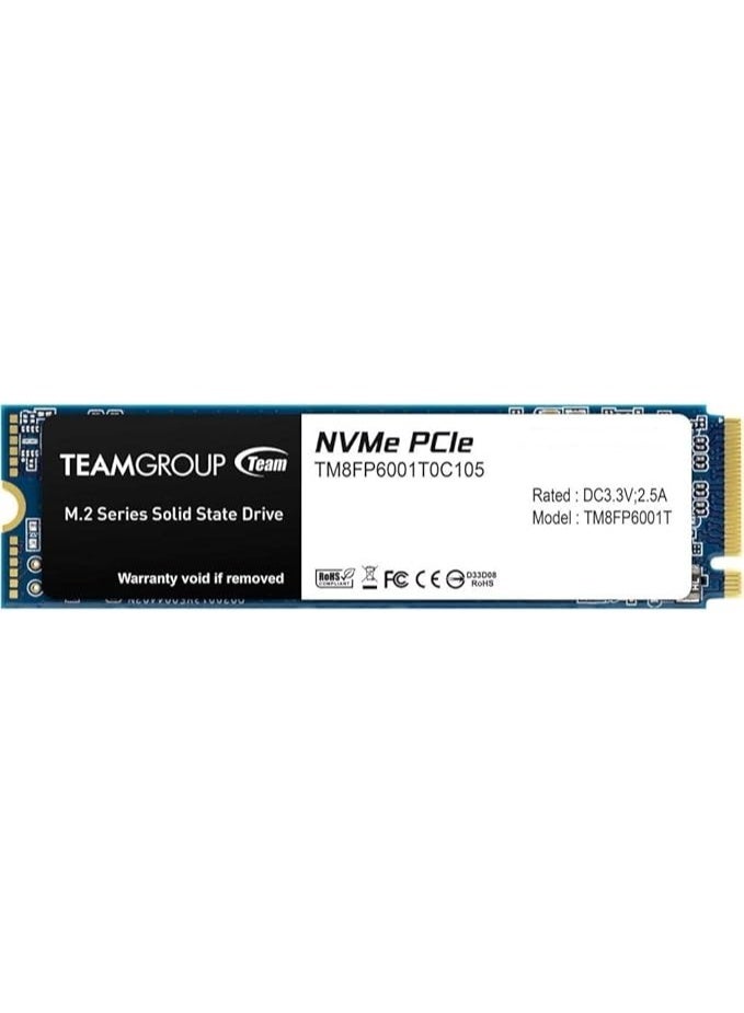 تيم جروب TEAMGROUP MP33 1 تيرابايت 1 تيرابايت SLC Cache 3D NAND TLC NVMe 1.3 PCIe Gen3x4 M.2 2280 SSD داخلي - TM8FP6001T0C101 - Image 1