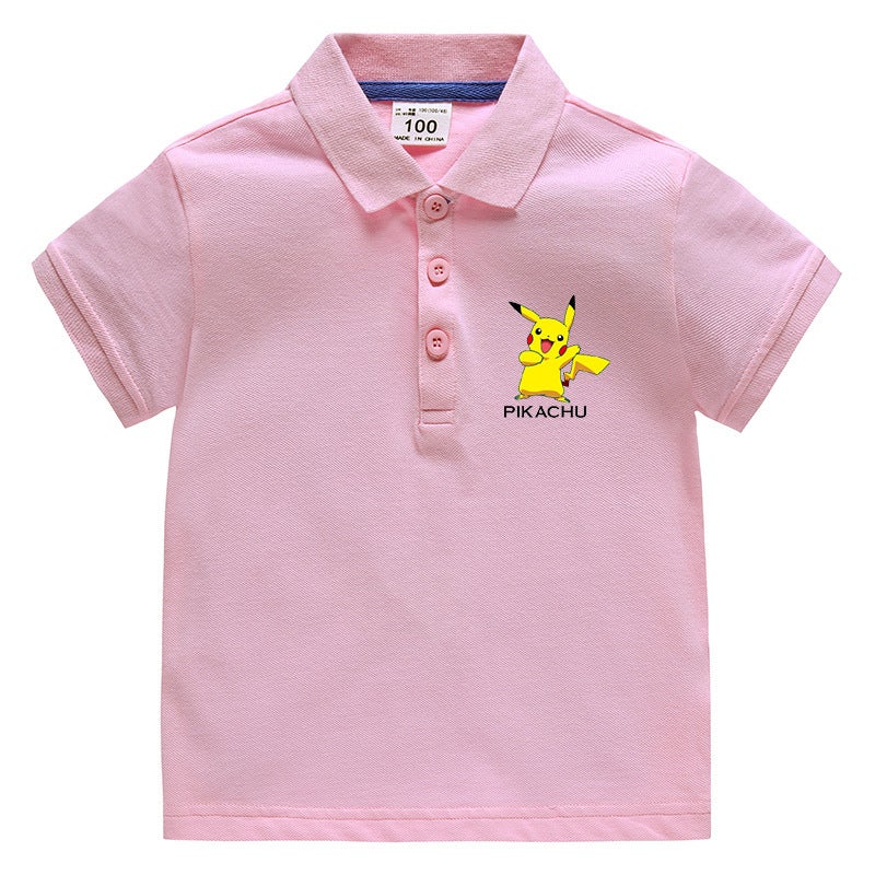 Children'S Lapel School Uniform Children'S Clothing Summer Boys Girls New Korean Style Polo Shirt Half Sleeve Cotton Baby T-Shirt - Image 3